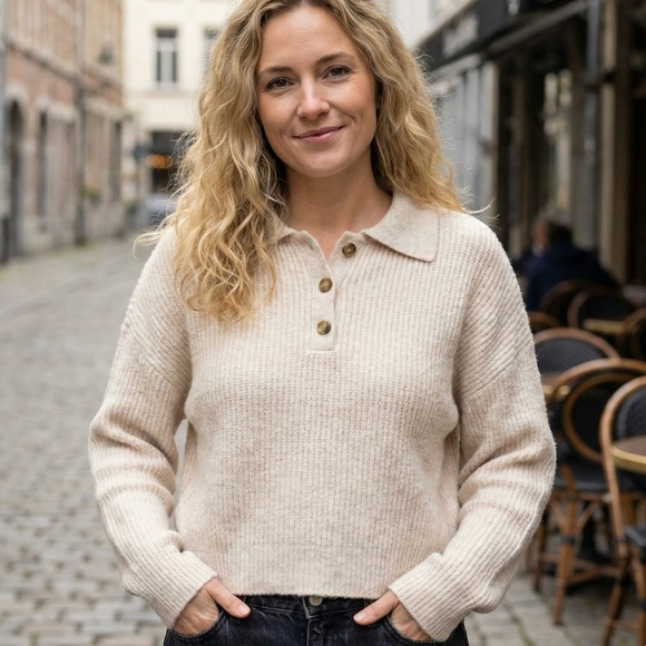 bp Sweaters - BP Nordstrom Collared Ribbed Pullover Sweater Size L